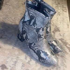 Snake print booties